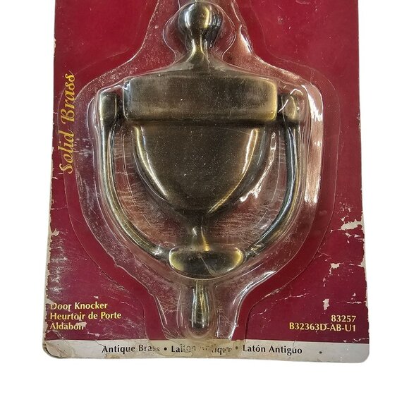 Brainerd Door Knocker Solid Antique Brass 6 1/16" x 3 1/16" NOS Part # 83257 - Picture 4 of 10